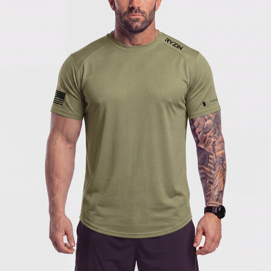 RYZIN Performance Tee, Green 360 view
