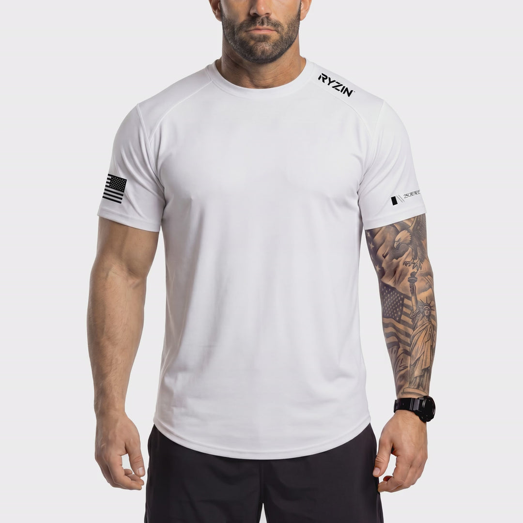 RYZIN Performance Tee, White 360 view