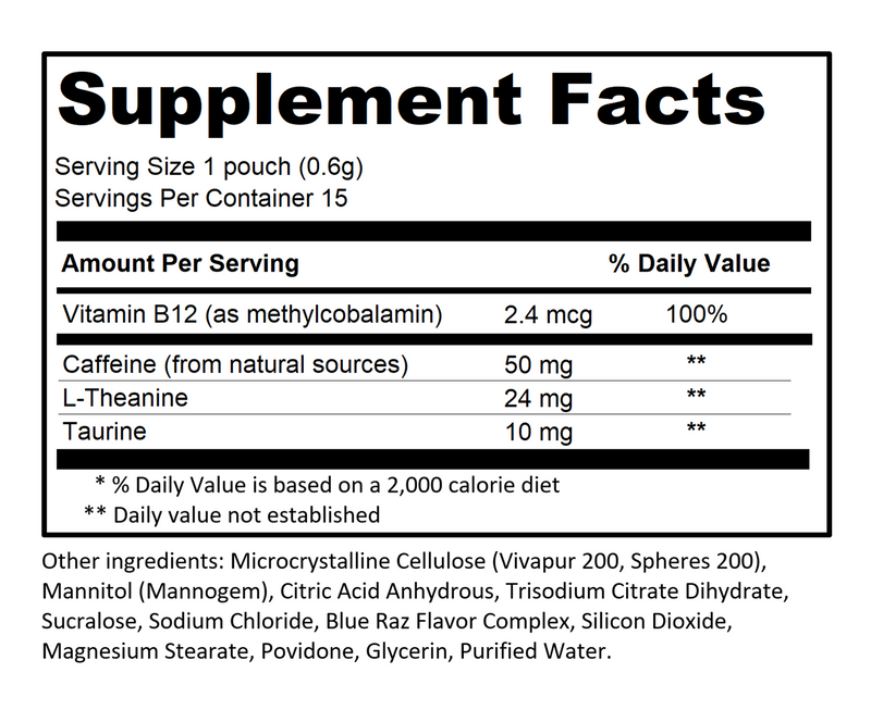 Blue Raz Supplement Facts